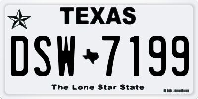 TX license plate DSW7199