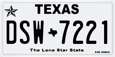 TX license plate DSW7221
