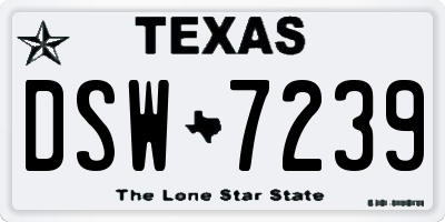 TX license plate DSW7239