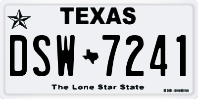 TX license plate DSW7241