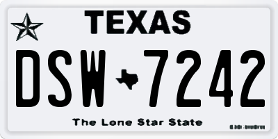 TX license plate DSW7242
