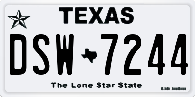 TX license plate DSW7244