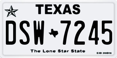 TX license plate DSW7245