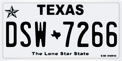 TX license plate DSW7266