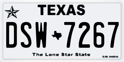 TX license plate DSW7267