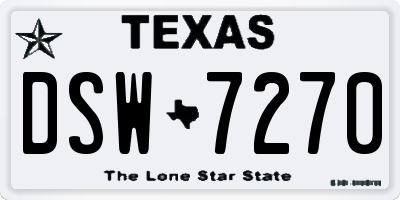 TX license plate DSW7270