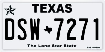 TX license plate DSW7271