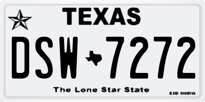 TX license plate DSW7272