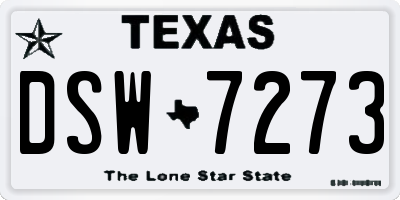 TX license plate DSW7273