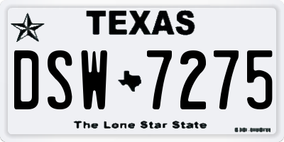 TX license plate DSW7275