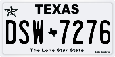 TX license plate DSW7276