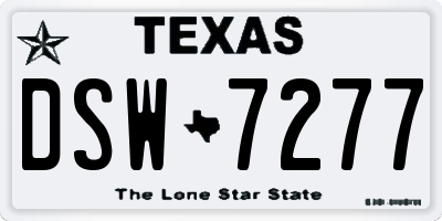 TX license plate DSW7277