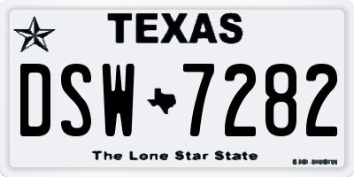 TX license plate DSW7282