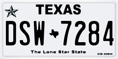 TX license plate DSW7284