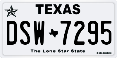 TX license plate DSW7295