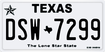 TX license plate DSW7299