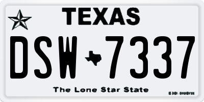 TX license plate DSW7337