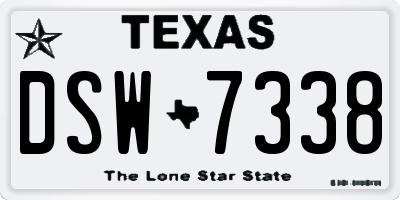 TX license plate DSW7338