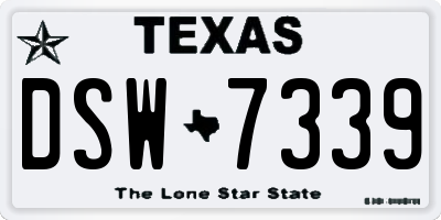 TX license plate DSW7339