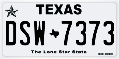 TX license plate DSW7373