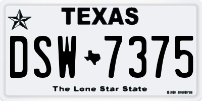 TX license plate DSW7375