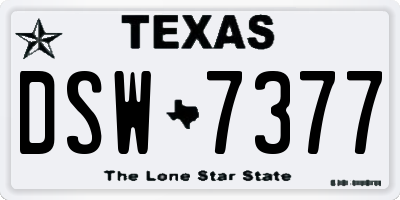 TX license plate DSW7377