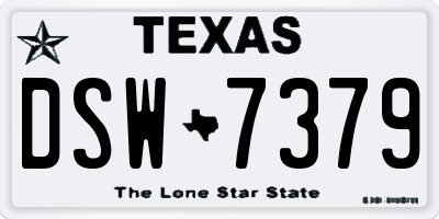 TX license plate DSW7379