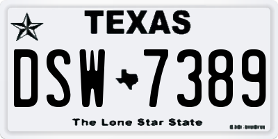 TX license plate DSW7389