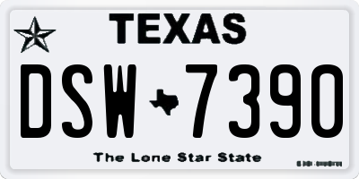 TX license plate DSW7390