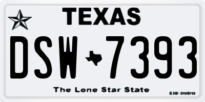 TX license plate DSW7393