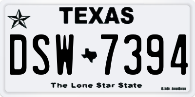 TX license plate DSW7394