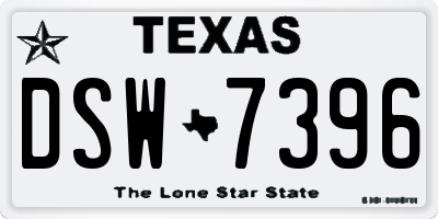 TX license plate DSW7396