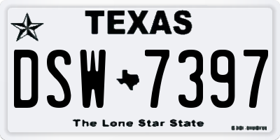 TX license plate DSW7397