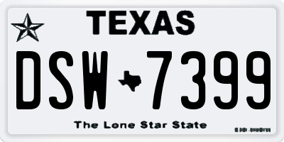 TX license plate DSW7399