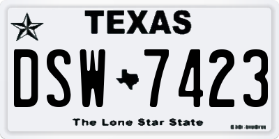 TX license plate DSW7423