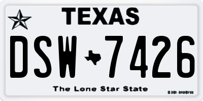 TX license plate DSW7426