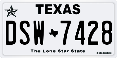 TX license plate DSW7428
