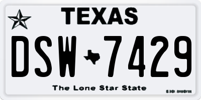TX license plate DSW7429