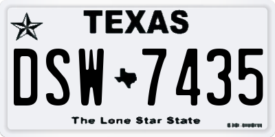 TX license plate DSW7435