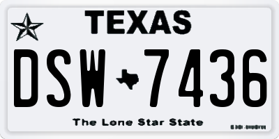 TX license plate DSW7436