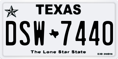 TX license plate DSW7440