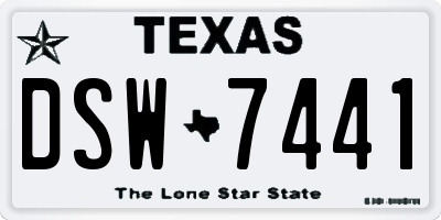 TX license plate DSW7441