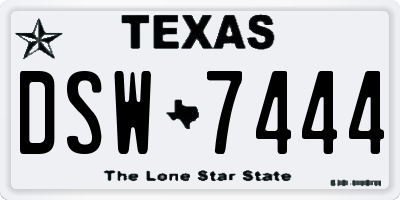 TX license plate DSW7444