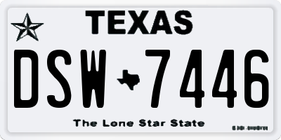 TX license plate DSW7446