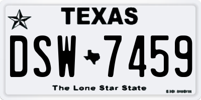 TX license plate DSW7459