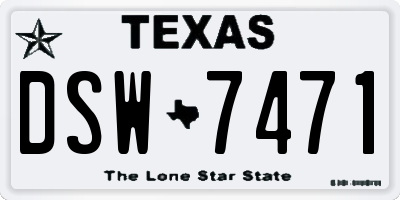 TX license plate DSW7471