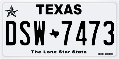 TX license plate DSW7473