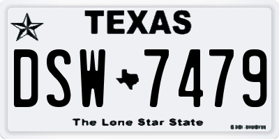 TX license plate DSW7479