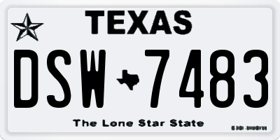 TX license plate DSW7483