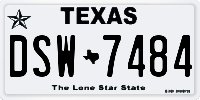 TX license plate DSW7484